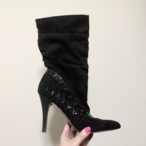 Vintage Shoes - Vintage Y2K 90s sexy corset heeled boots